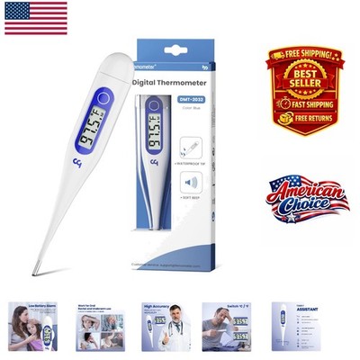 Accurate Klein Blue Digital Thermometer - Multi-Use, Fever Alert for Families