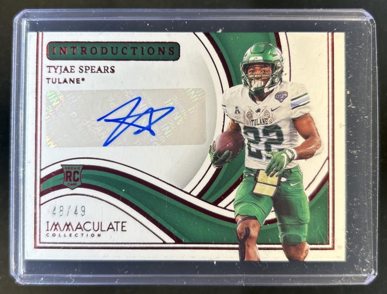 Tyjae Spears Panini Immaculate Collection Collegiate Immaculate Introductions Autographs #IITSP Ruby