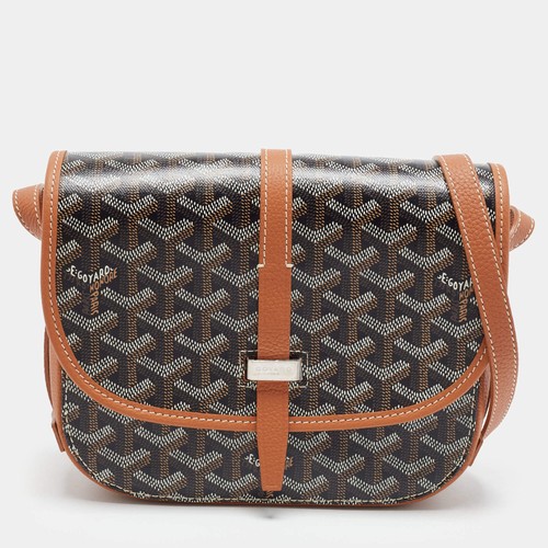 Goyard Belvedere II PM Brown Goyardine Coated Canvas and Leather Saddle Bag