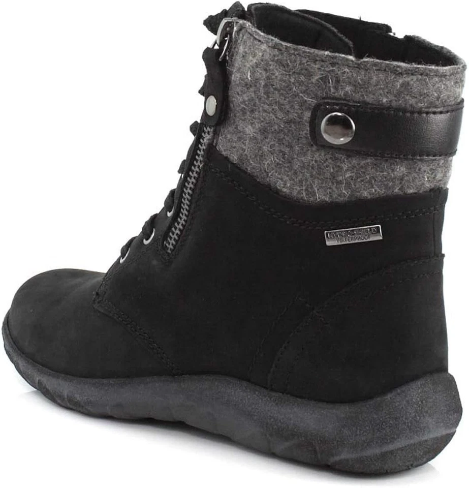 Bota impermeable Cobb Hill para mujer Amalie de encaje media pantorrilla negra 6M Foto 3 de 3