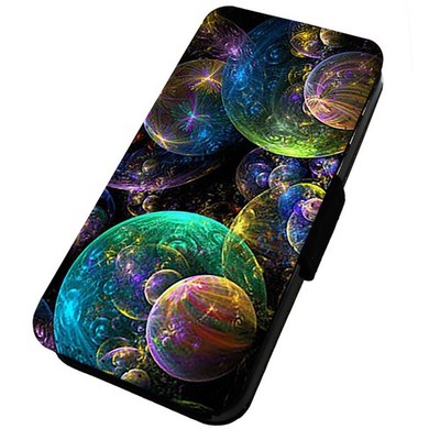 Bedruckte Flip Handyhülle iPhone, Samsung & Huawei Psychedelic Bubbles