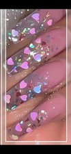 Nail Glitter Sequins Holographic Laser Butterfly Heart Flakes Nail Art 3D 1tsp