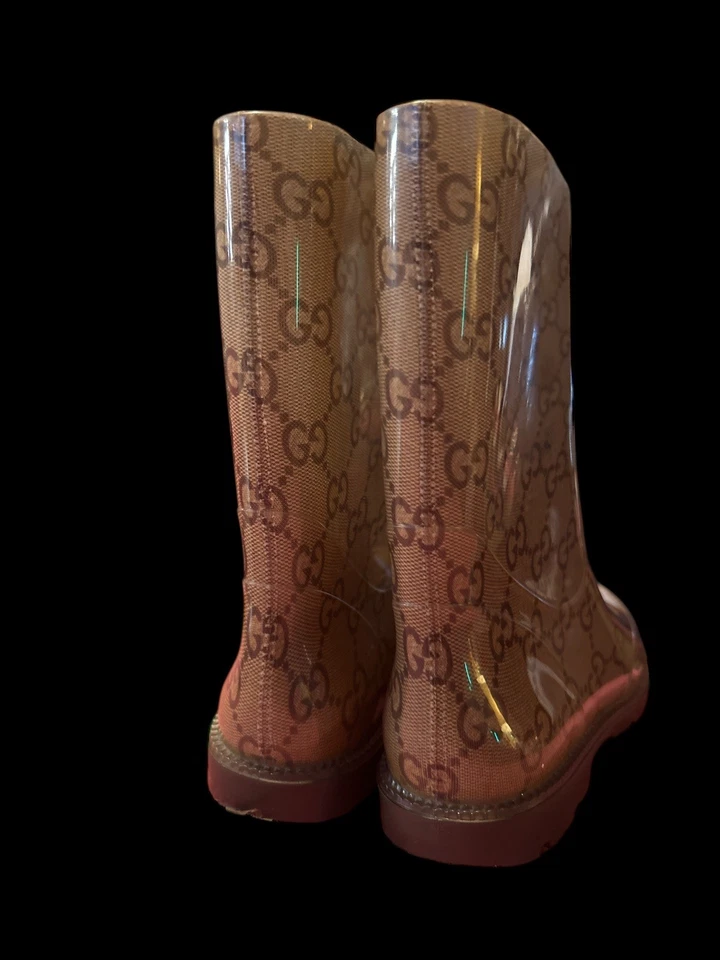 Nuevas Botas de Goma Gucci Niños GG Supreme Cacao Sin Caja Talla 24 EE. UU. Talla 7.5 Foto 3 de 4