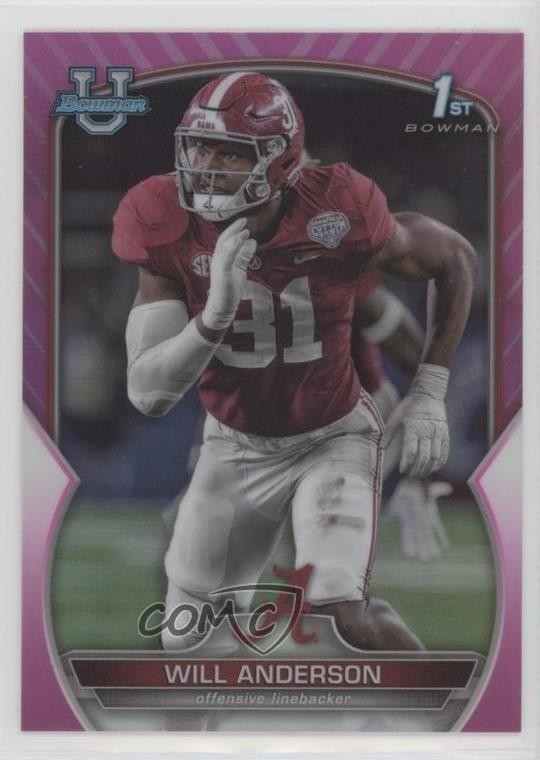 2022 Bowman U Chrome Pink Refractor Will Anderson #52 1k3p