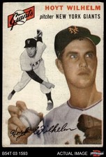 1954 Topps #36 Hoyt Wilhelm White Back Giants HOF 2 - GOOD