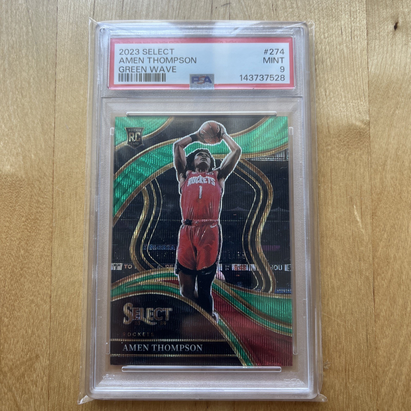 2023 Select Amen Thompson #274 Green Wave /50 MINT 9