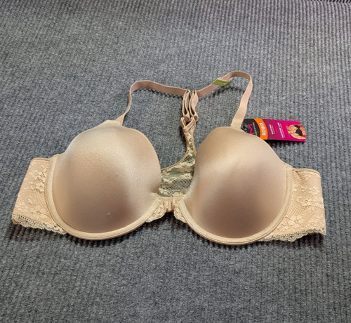 Maidenform Racerback Smoothing Smartzone Cups Beige 40B Underwire Front-Close