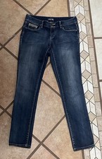 vintage Cach  dark wash, high rise, stretch denim, tapered fit size 4