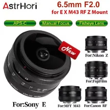 AstrHori 6.5mm F2 Ultra Wide Angle Fisheye APS-C tLens For E/X/Z/M43/RF Mount