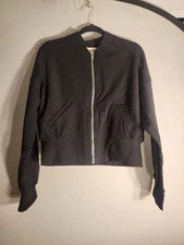 La Bijou Women's Black Crop Jacket Size Large Zip Up Vietnam