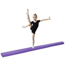 9FT Folding Gymnastics Balance Beam for Kids Home Use Anti Slip Foam Purple