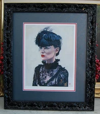 CATE RANGEL 2012 SIGNED LTD. ED 10/25 FRAMED MATTED COLOR ART PRINT "BLACK VEIL"