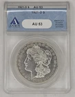 1921 D ANACS AU 53 Silver Morgan Dollar, Certified USA Morgan Silver $1 Coin