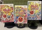 Taiko no Tatsujin Wii 3 Game Lot Japan Import CIB Namco Rhythm Drum Set Tested