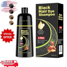 Shampoo Para Cubrir Canas Cabello negro Hierbas Naturales Brillo Y Crecimi
