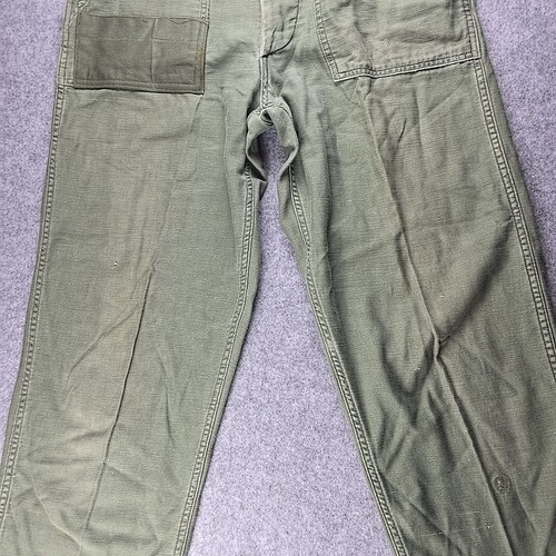 Vintage U.S. Army OG-107 Sateen Trousers Pants Mens (Fit 26x28) 60's 70's - Picture 5 of 19