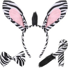 EVERMARKET 3 Pcs Zebra Costume Set, Ears Headband Tail and Bow...