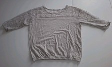 Damen T-Shirt Basic Grau Gr. M Rundhals Spitz...