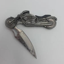 Red Dragon  Sculpted  Motorcycle Folding Pocket Knife With Light
