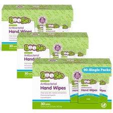 Antibacterial Hand Wipes by Boogie, Alcohol Free, Hypoallergenic and Moisturizin