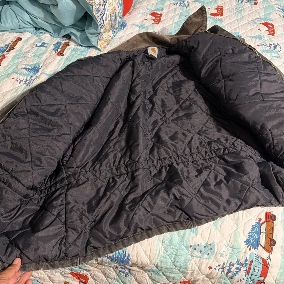 Carhartt черный стеганая винтажная куртка идеально состаренный - Изображение 3 из 4