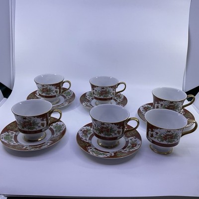 Sango China Kyoto 3727 Cup And Saucers - Set Of 5 + Cup