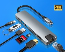 7-in-1 USB-C Laptop Docking Station Type-C Converter Hub with HDMI, USB 3.0, SD