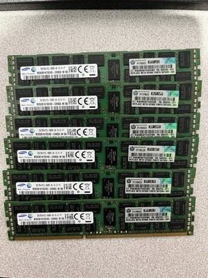 Samsung Lot of 6 - 8GB 2Rx4  PC3L-10600R-09-10-E1-P1 ECC REG Memory M393B1K70CH0
