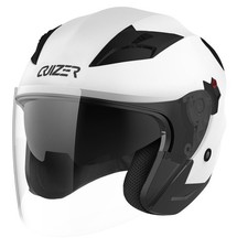 Casque Moto Scooter Jet Approuvé Cruizer Double Visière Blanc Brillant