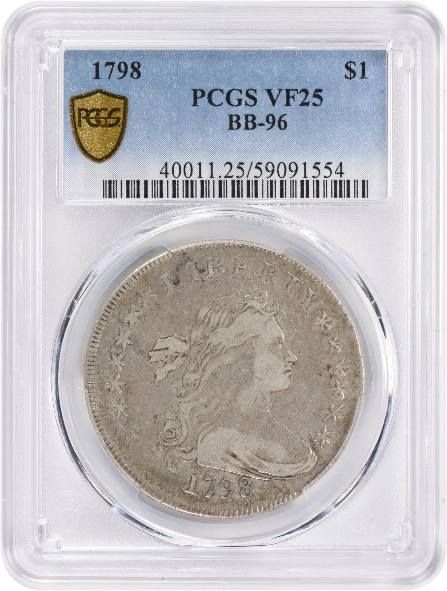 1798 Bust Silver Dollar BB-96 VF25 PCGS