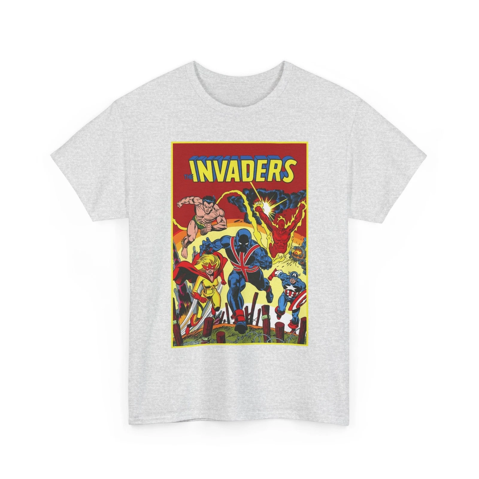 Invaders T-Shirt - Captain America, Human Torch, Namor, Spitfire - Marvel Comics
