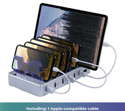 Hercules Tuff Multi-Device Charging Station - 6 USB Fast Ports + 6 USB Cables