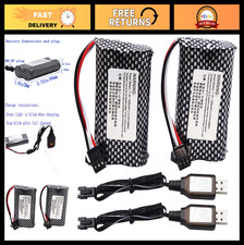 2 Pack 7.4V 1300mAh Li-ion Rechargeable Batteries for RC Trucks - SM-3P Plug  C