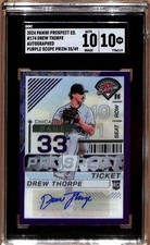 2024 Panini PE - Drew Thorpe #174 Purple Scope Prizm Auto /49 - SGC 10