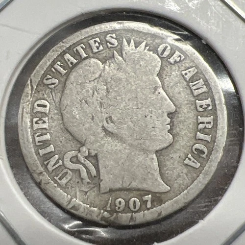 1907-O Barber Liberty Head Dime 90% silver Actual coin Worth To Fill A Spot