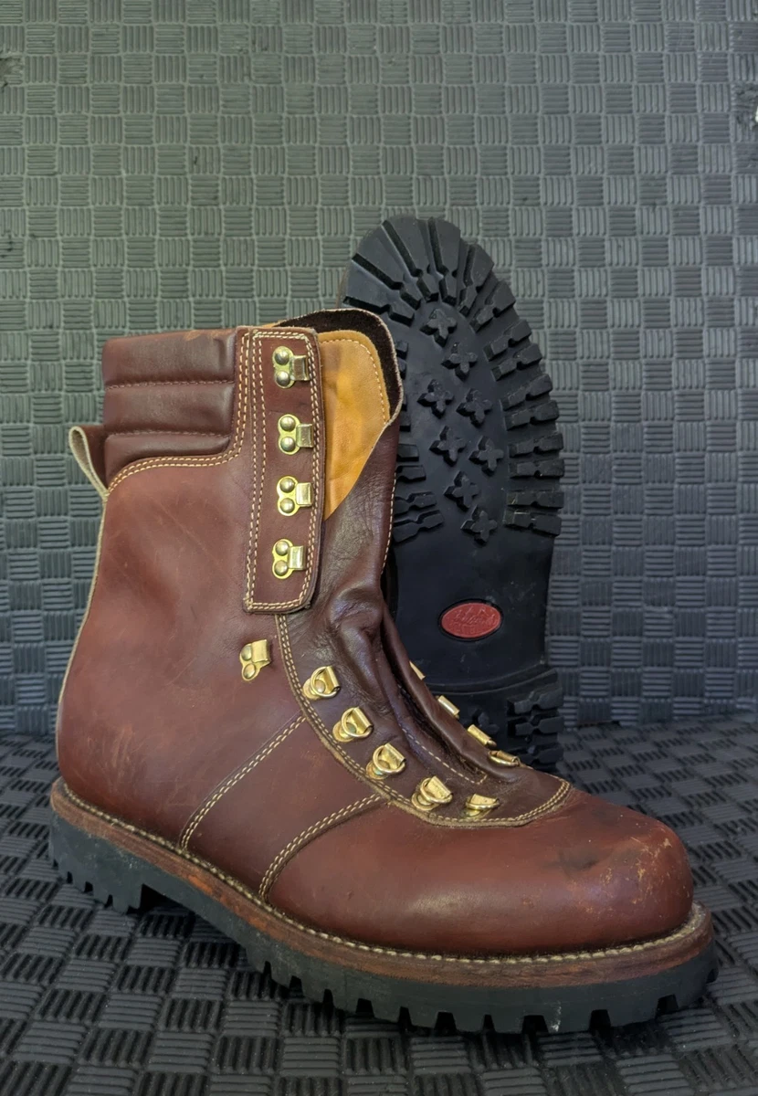 Montblanc Hiking Boots Mens 10D Tan Leather Vintage 86088-670 Lug Sole Rugged Montblanc hiking boots - Gem main image 4