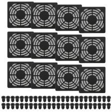 12 Pcs 60mm Fan Filter Grill Plastic Ventilation Grill Cover with Screws, Black