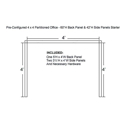 48"W x 48"D Pre-Configured Call Center Starter Blue - Picture 3 of 4
