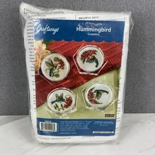 Herrschners/Craftways Hummingbird Acrylic Coasters Cross Stitch Kit (set of 4)