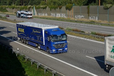 LKW Foto Mercedes-Benz Actros Kofferauflieger Deutschland blau K&K Spedit #k7yo