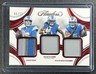 JARED GOFF MONTGOMERY JAHMYR GIBBS 2025 FLAWLESS TRIPLE PATCH RUBY JERSEY 6/15