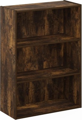 Industrial 3 Shelf Wood Bookshelf Bookcase Storage Shelving Display Book Rack