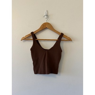 Lululemon Align Cropped V-Neck Tank Top in Brown | Size 0