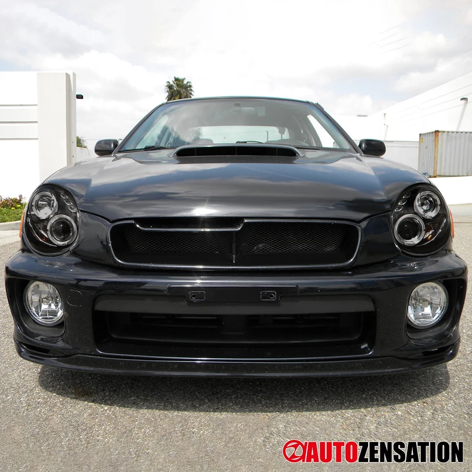 Fit 2002-2003 Subaru Impreza WRX Black Smoke LED Halo Projector Headlights Lamps Foto 3 de 4