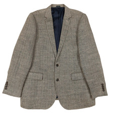 J.Crew Ludlow Linen Herringbone Blazer Sports Coat Jacket 44L, Italian Fabric