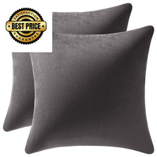 DEZENE Throw Pillow Covers 18x18 Dark-Grey: 18" x Pack of 2 , Dark Grey