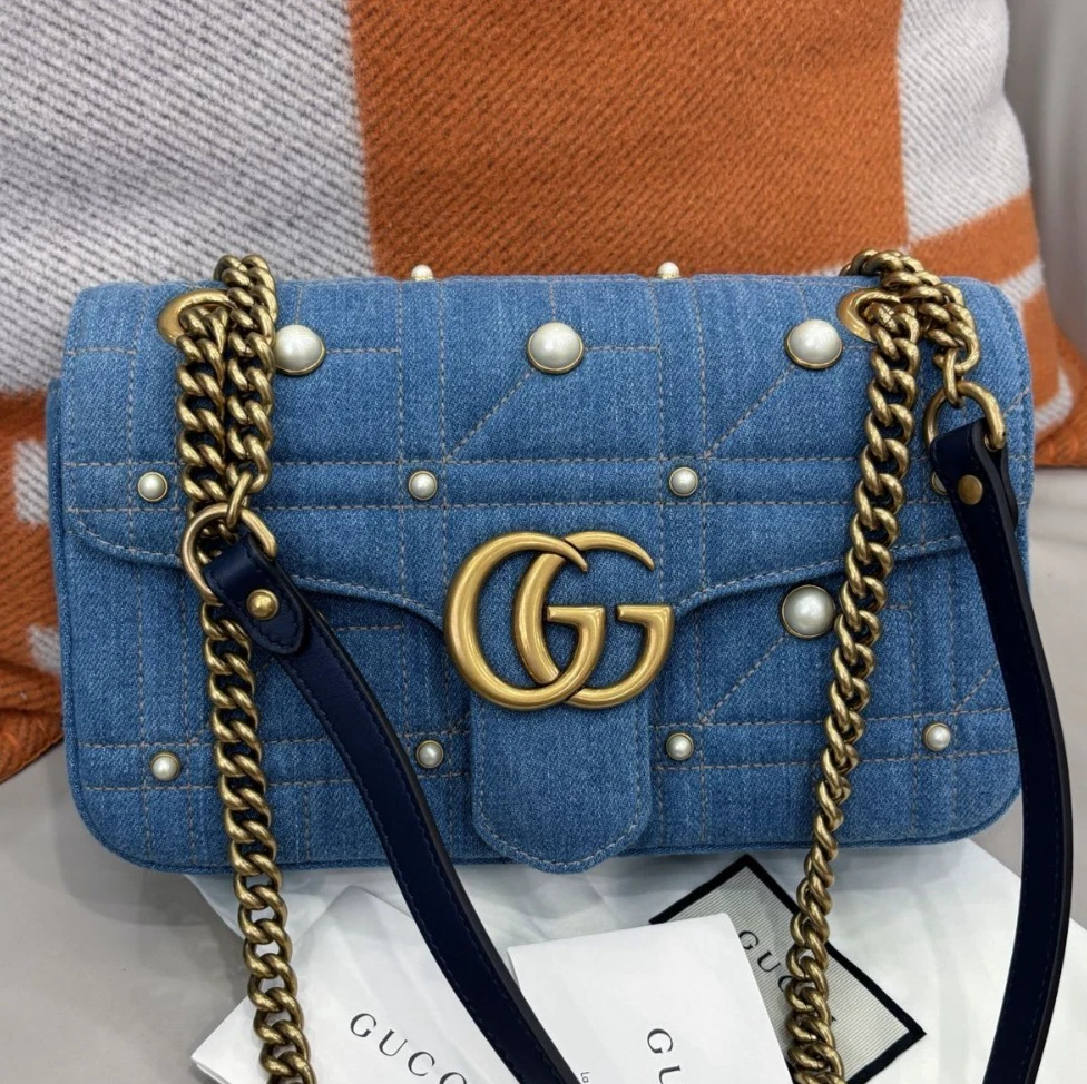 Gucci Marmont Denim Bags & Handbags for Women for sale | eBay