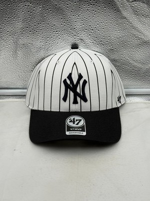New York Yankees MLB '47 Brand White Pinstripe Two Tone MVP Adjustable Hat