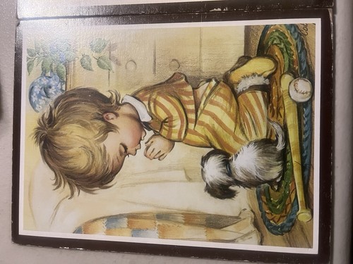 VTG Wendy Lyn Wall Plaque “HOW GOD MADE LITTLE BOYS” Poem Art 2 PIC's NEW - Picture 2 of 3