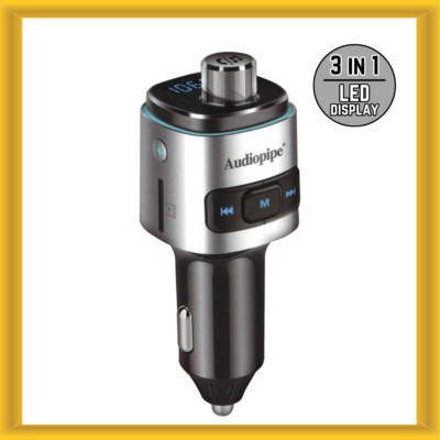Audiopipe AIQ1000BHQ 3 in 1 Bluetooth Car Charger with FM Transmitter